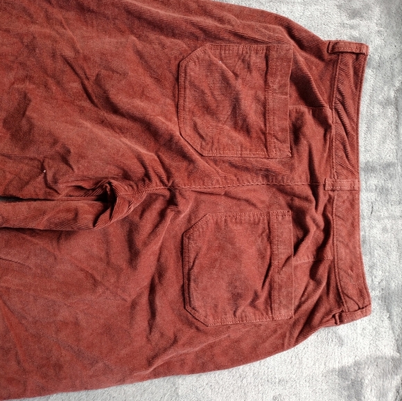 FAHERTY Stretch Corduroy Pants 27 Wide Leg Henna Rust Patch Pocket High Rise - Picture 4 of 11